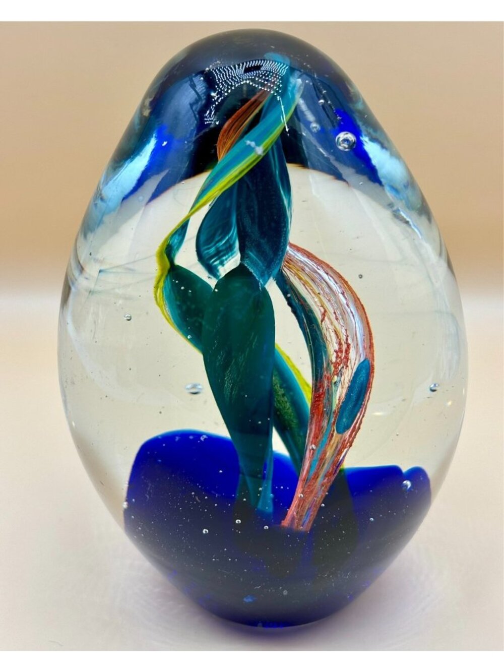 Mid Century Venetian Sommerso Art Glass Swirling Sculpture